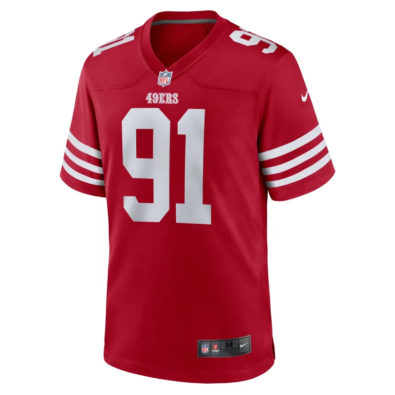 Men's San Francisco 49ers Earnest Brown IV  Scarlet Team Game Jersey