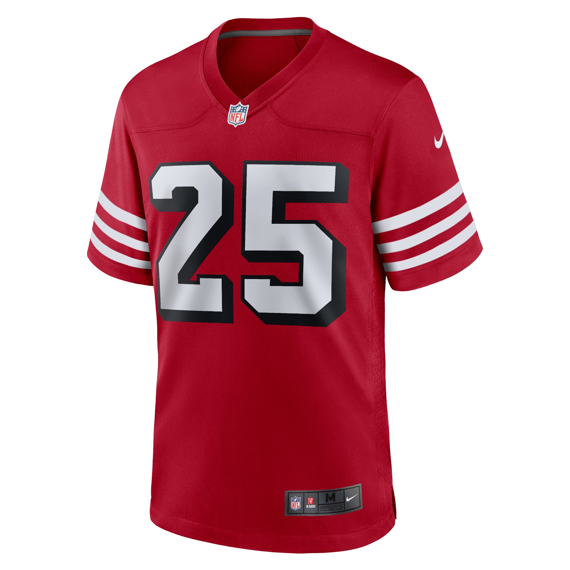 Men's San Francisco 49ers Elijah Mitchell Scarlet Alternate Team Game Jersey