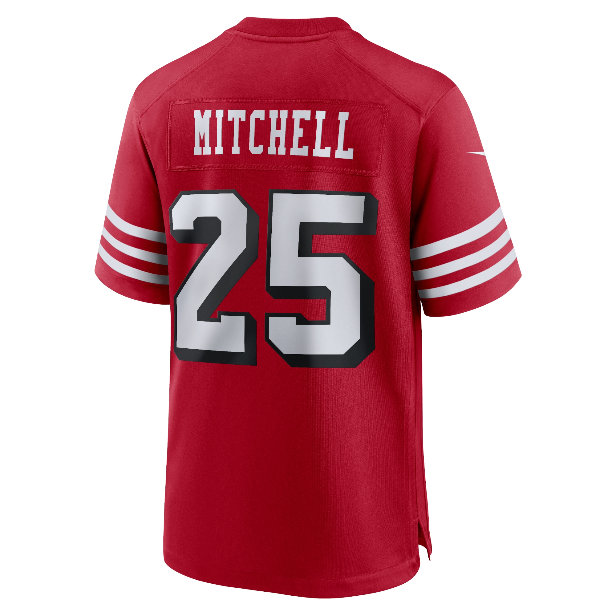 Men's San Francisco 49ers Elijah Mitchell Scarlet Alternate Team Game Jersey