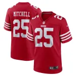 Men's San Francisco 49ers Elijah Mitchell Scarlet Team Player Game Jersey