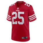 Men's San Francisco 49ers Elijah Mitchell Scarlet Team Player Game Jersey