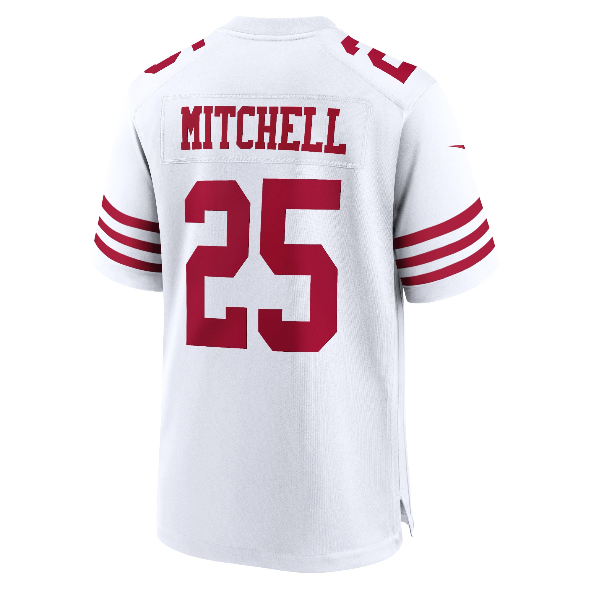Men's San Francisco 49ers Elijah Mitchell White Player Game Jersey