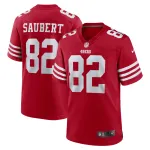 Men's San Francisco 49ers Eric Saubert  Scarlet Team Game Jersey