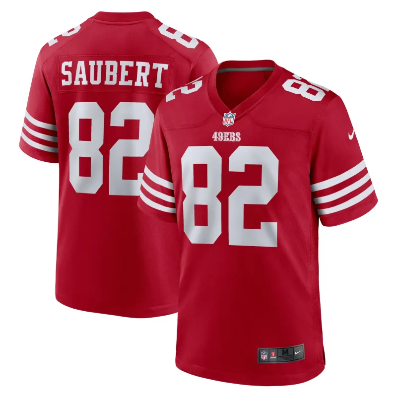 Men's San Francisco 49ers Eric Saubert  Scarlet Team Game Jersey