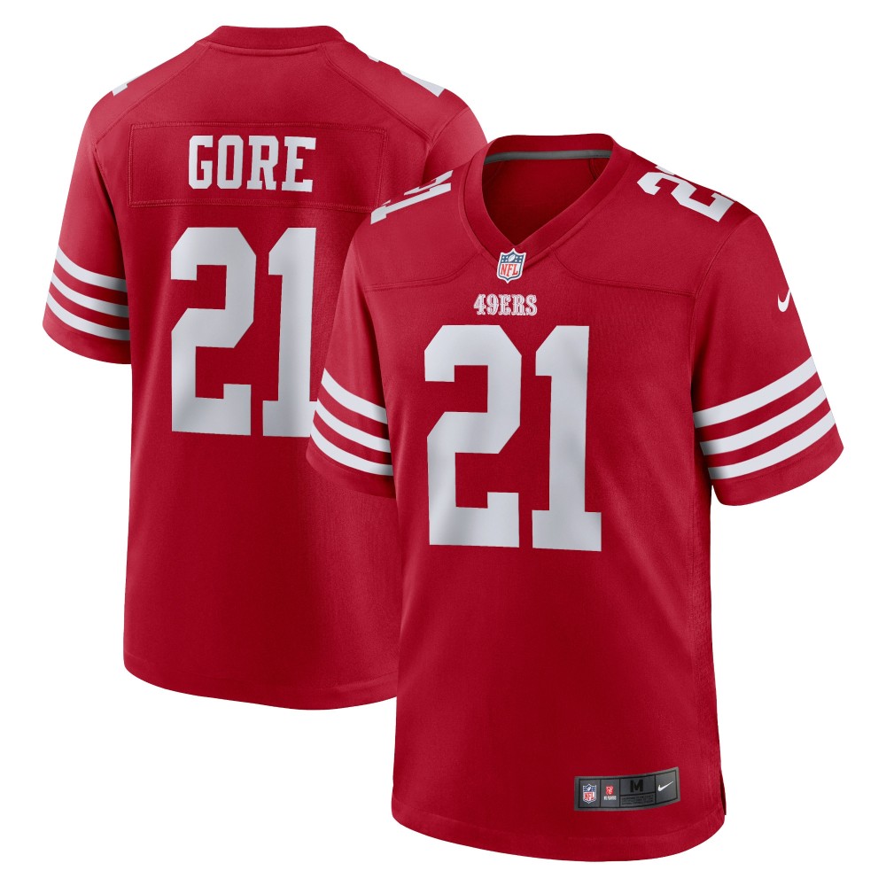 Men's San Francisco 49ers Frank Gore Scarlet Retired Player Game Jersey