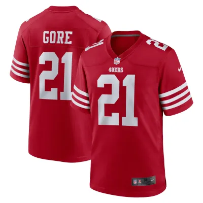 Men's San Francisco 49ers Frank Gore Scarlet Retired Player Game Jersey 01