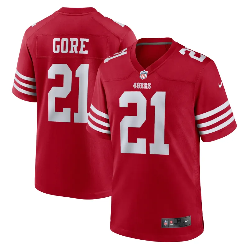 Men's San Francisco 49ers Frank Gore Scarlet Retired Player Game Jersey