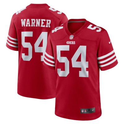Men's San Francisco 49ers Fred Warner Scarlet Player Game Jersey 01
