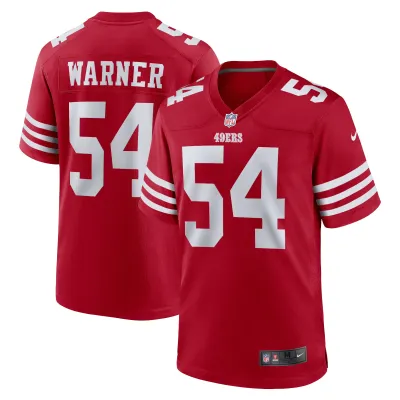 Men's San Francisco 49ers Fred Warner Scarlet Player Game Jersey 01