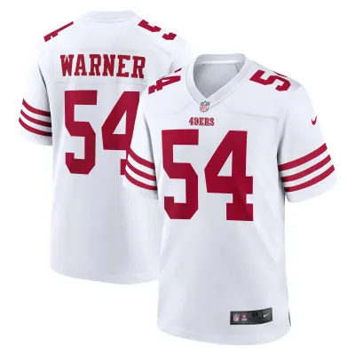 Men's San Francisco 49ers Fred Warner White Player Game Jersey 01