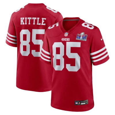 Men's San Francisco 49ers George Kittle Scarlet Super Bowl LVIII Game Jersey 01