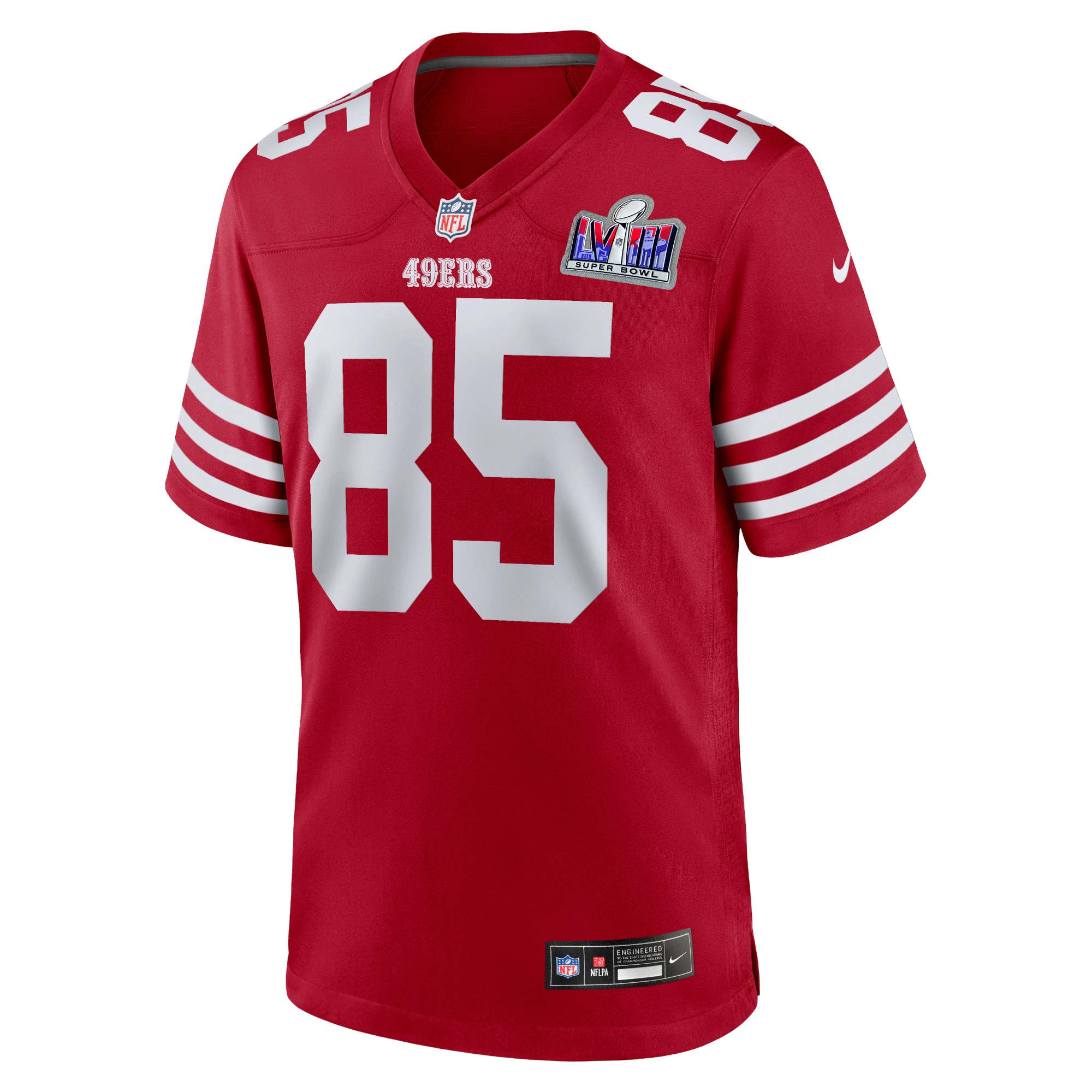 Men's San Francisco 49ers George Kittle Scarlet Super Bowl LVIII Game Jersey