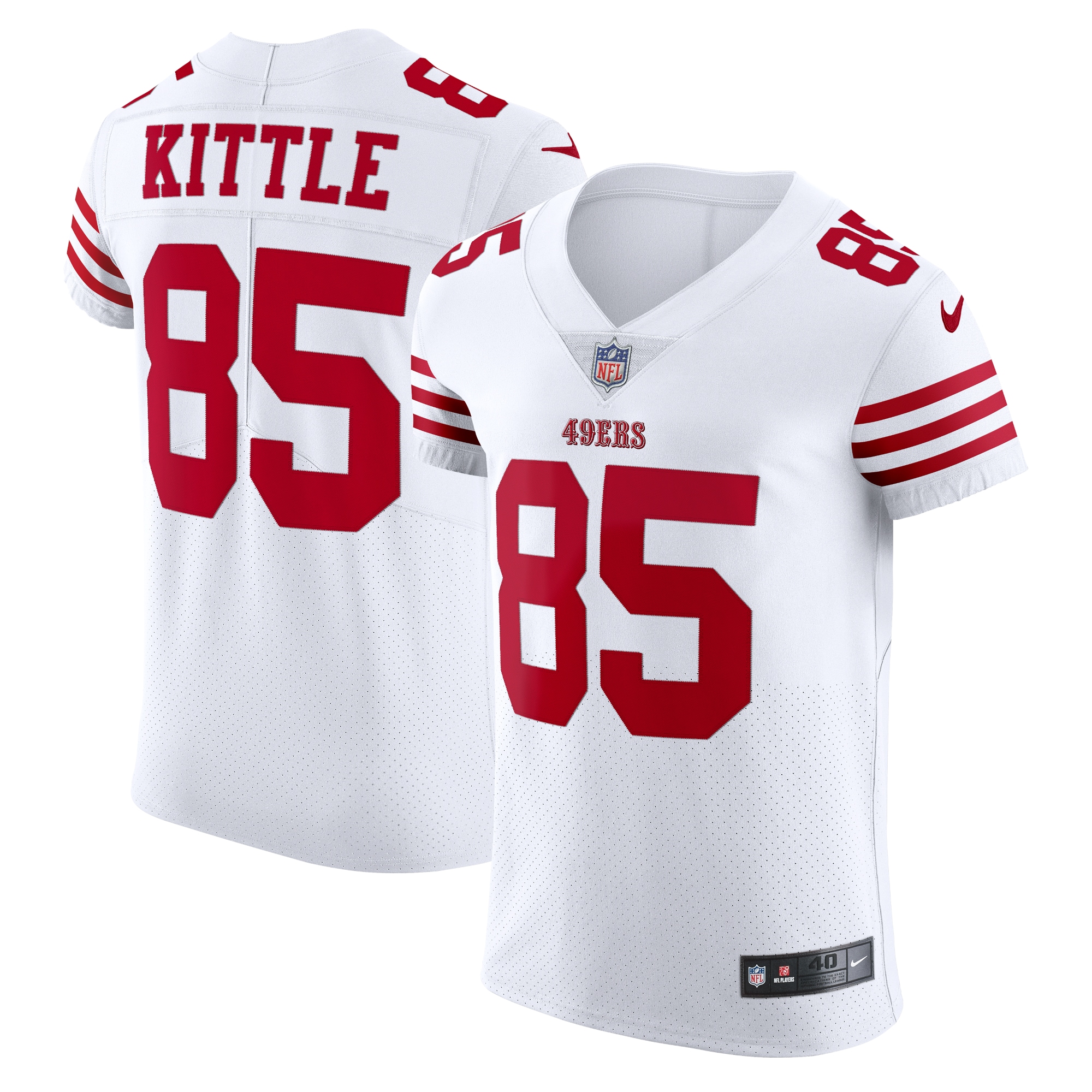 Men's San Francisco 49ers George Kittle White Vapor Elite Jersey