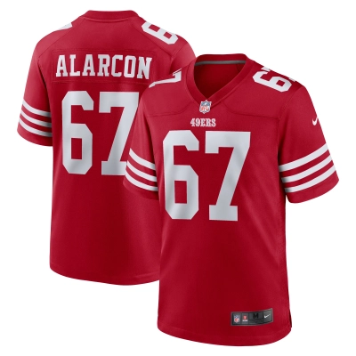 Men's San Francisco 49ers Isaac Alarcon  Scarlet Team Game Jersey 01