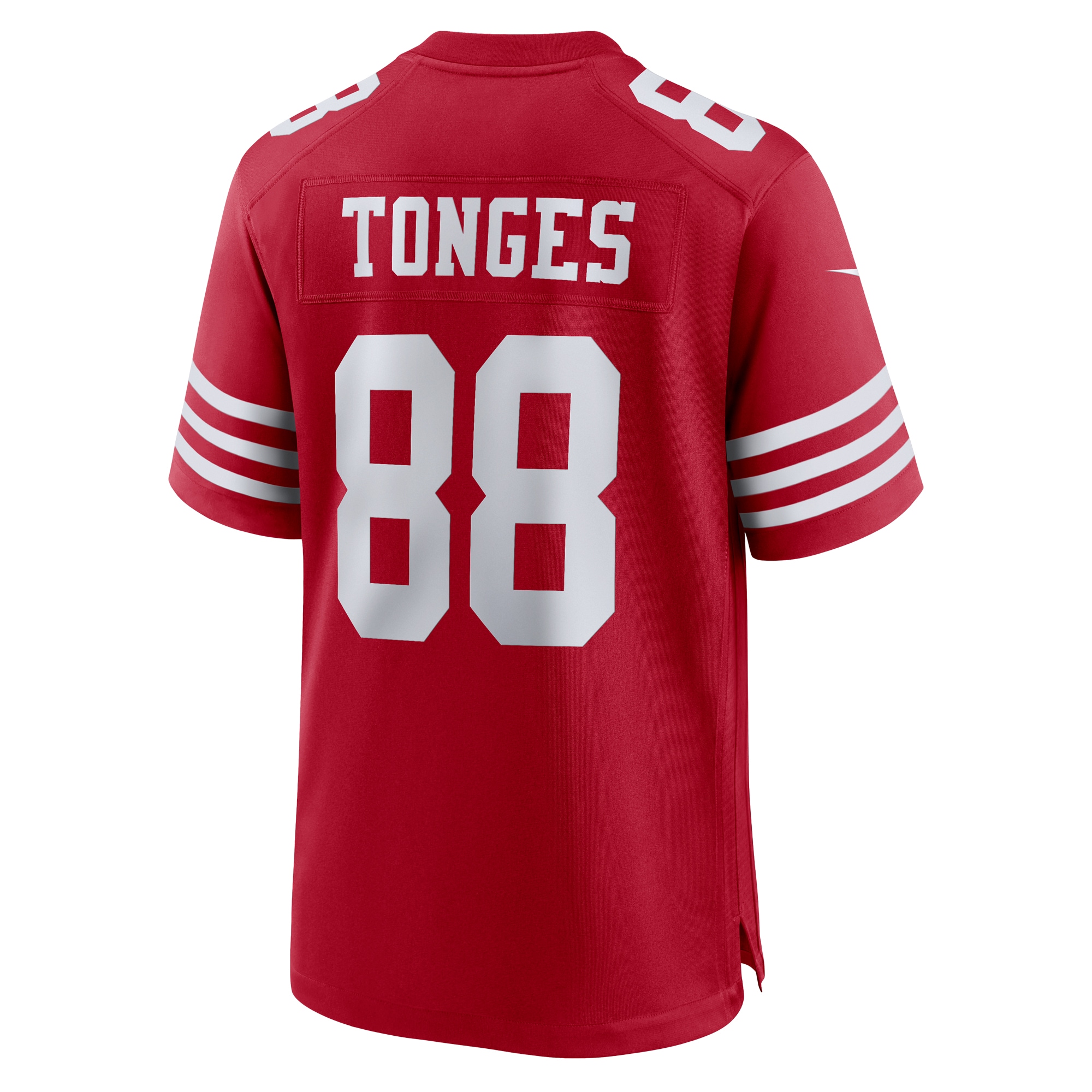 Men's San Francisco 49ers Jake Tonges  Scarlet Team Game Jersey