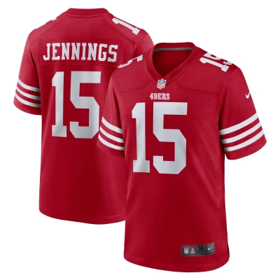 Men's San Francisco 49ers Jauan Jennings  Scarlet Game Jersey 01