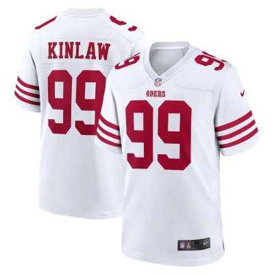 Men's San Francisco 49ers Javon Kinlaw White Player Game Jersey 01