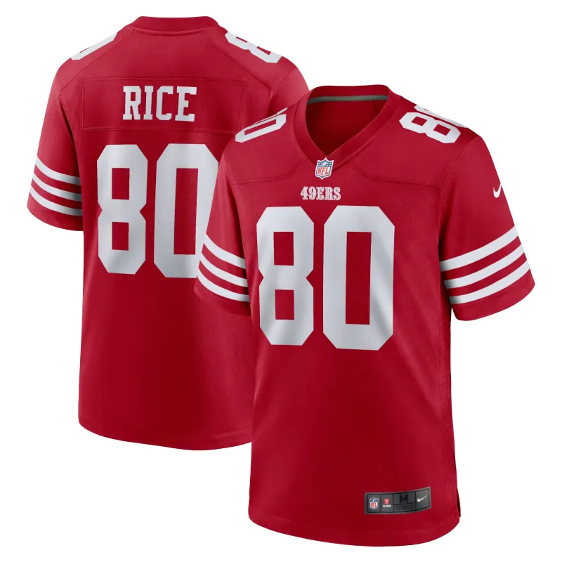 Men's San Francisco 49ers Jerry Rice Scarlet Retired Team Player Game Jersey