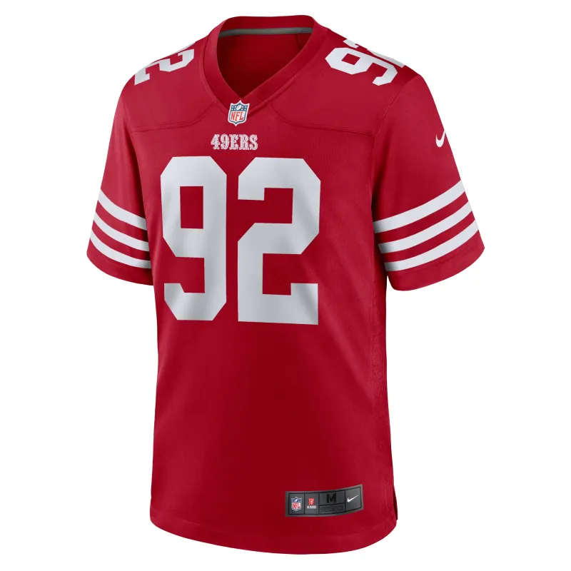 Men's San Francisco 49ers Jordan Elliott  Scarlet Team Game Jersey