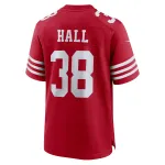 Men's San Francisco 49ers Kemon Hall  Scarlet Team Game Jersey