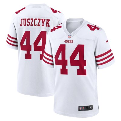 Men's San Francisco 49ers Kyle Juszczyk White Player Game Jersey 01