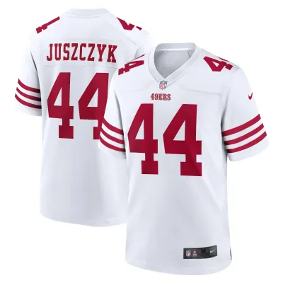 Men's San Francisco 49ers Kyle Juszczyk White Player Game Jersey 01