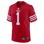 Men's San Francisco 49ers Number 1 Groom Scarlet Game Jersey