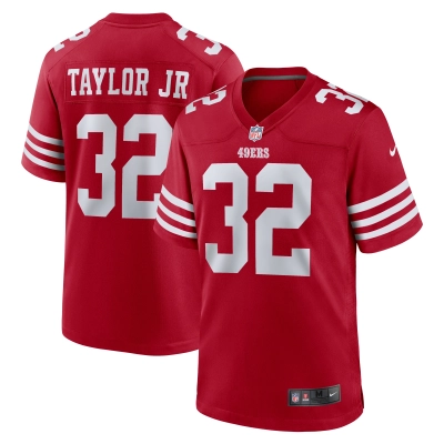 Men's San Francisco 49ers Patrick Taylor Jr.  Scarlet Team Game Jersey 01