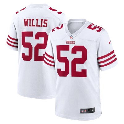 Men's San Francisco 49ers Patrick Willis White Retired Player Game Jersey 01