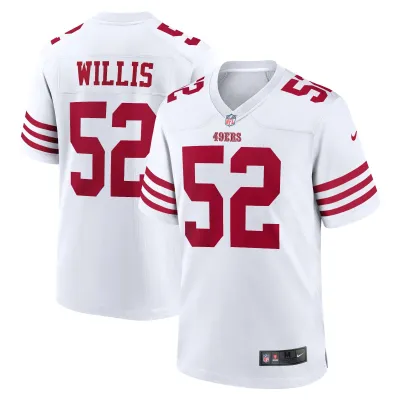 Men's San Francisco 49ers Patrick Willis White Retired Player Game Jersey 01