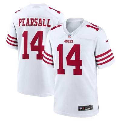 Men's San Francisco 49ers Ricky Pearsall White White Game Jersey 01