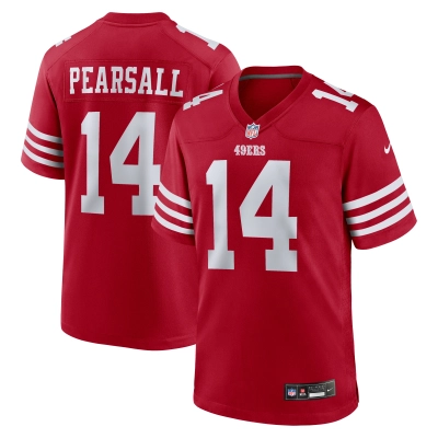 Men's San Francisco 49ers Ricky Pearsall Scarlet 2024 NFL Draft First Round Pick Player Game Jersey 01