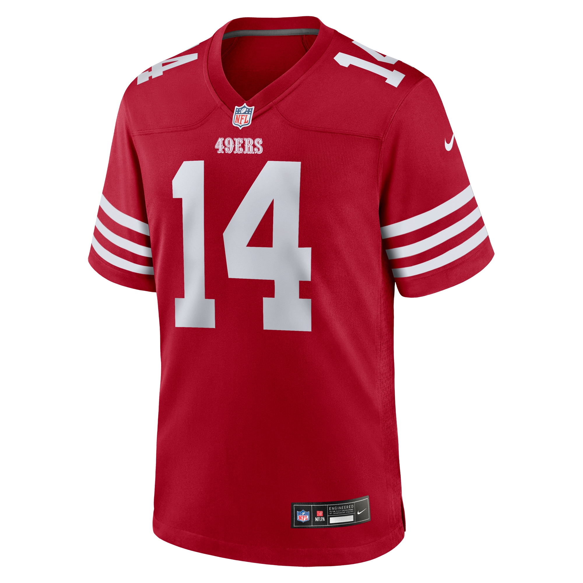 Men's San Francisco 49ers Ricky Pearsall Scarlet 2024 NFL Draft First Round Pick Player Game Jersey