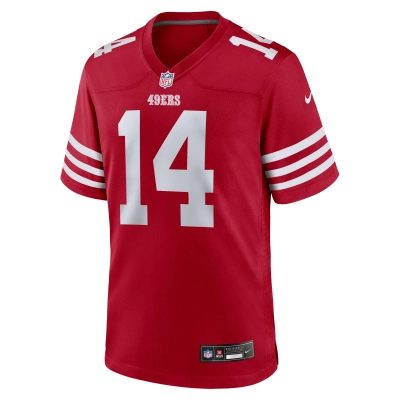 Men's San Francisco 49ers Ricky Pearsall Scarlet 2024 NFL Draft First Round Pick Player Game Jersey 02