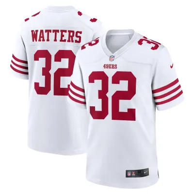 Men's San Francisco 49ers Ricky Watters White Retired Player Game Jersey 01