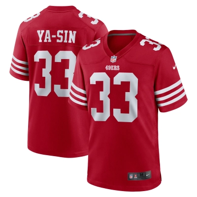 Men's San Francisco 49ers Rock Ya-Sin  Scarlet Team Game Jersey 01