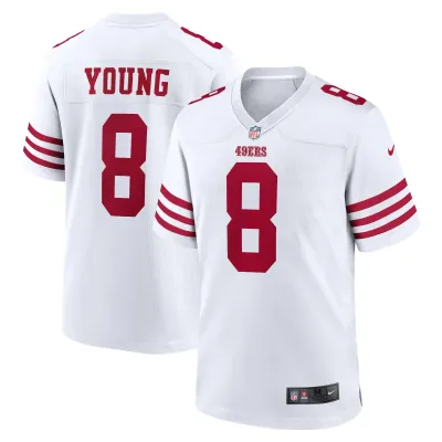 Men's San Francisco 49ers Steve Young White Retired Player Game Jersey 01