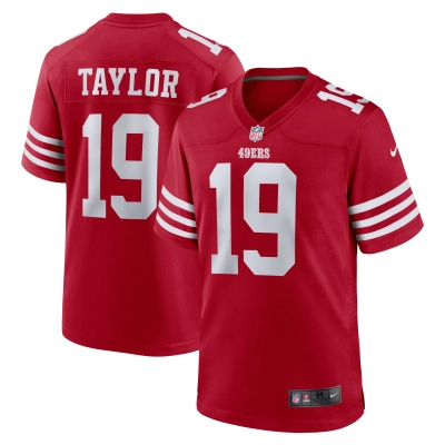 Men's San Francisco 49ers Trent Taylor Scarlet Team Game Jersey 01