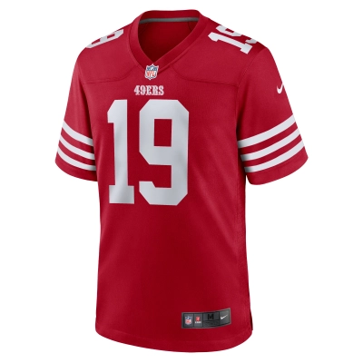 Men's San Francisco 49ers Trent Taylor Scarlet Team Game Jersey 02