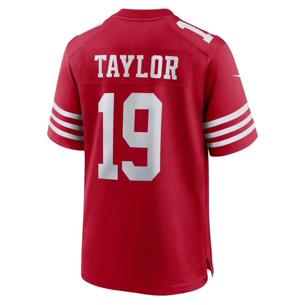 Men's San Francisco 49ers Trent Taylor Scarlet Team Game Jersey