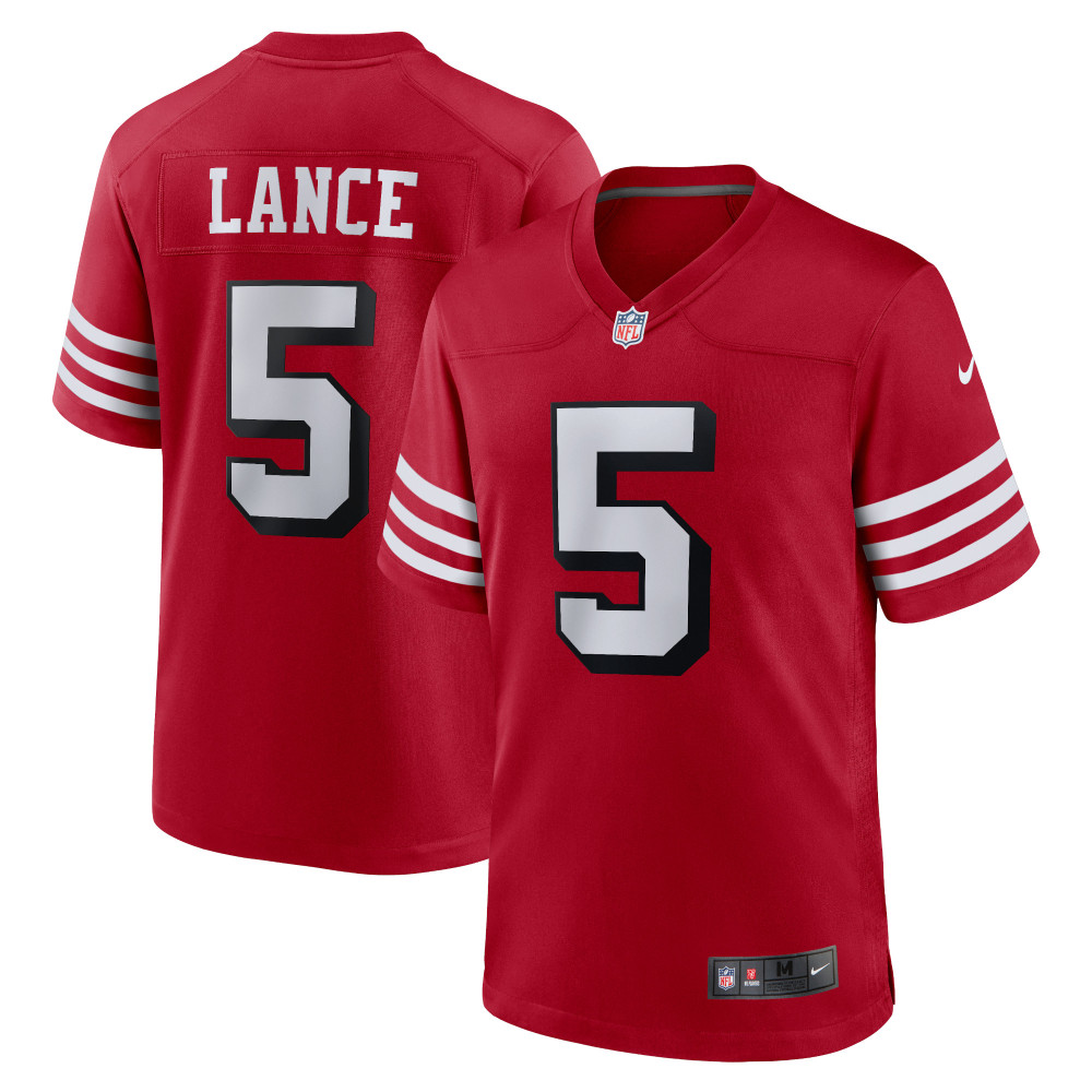 Men's San Francisco 49ers Trey Lance Scarlet Alternate Game Jersey