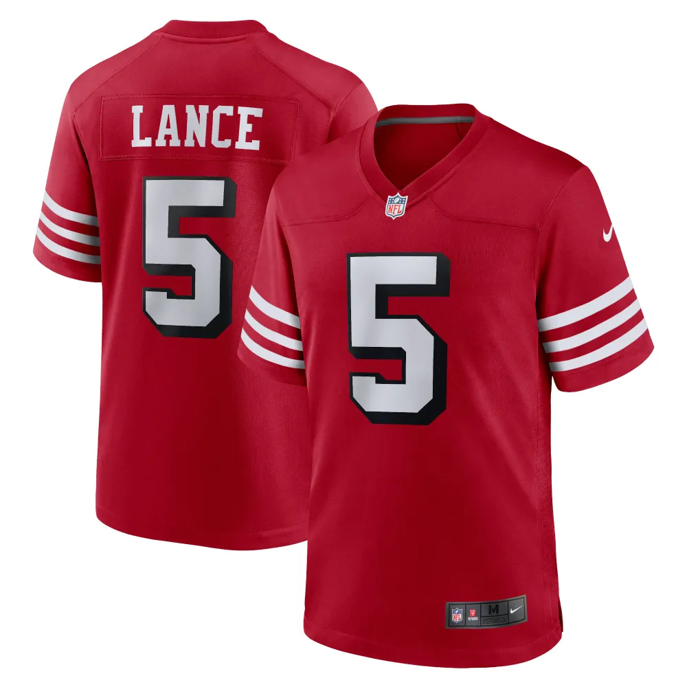 Men's San Francisco 49ers Trey Lance Scarlet Alternate Game Jersey