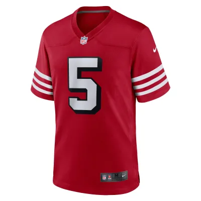 Men's San Francisco 49ers Trey Lance  Scarlet Alternate Game Jersey 02