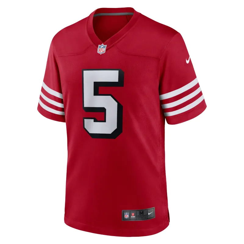 Men's San Francisco 49ers Trey Lance Scarlet Alternate Game Jersey
