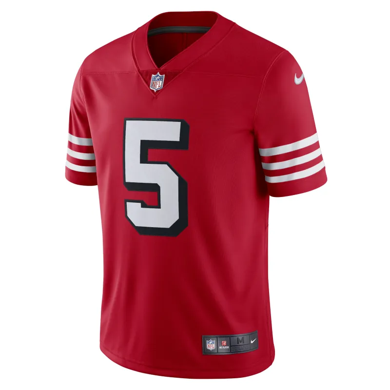 Men's San Francisco 49ers Trey Lance Scarlet Alternate Vapor Limited Jersey