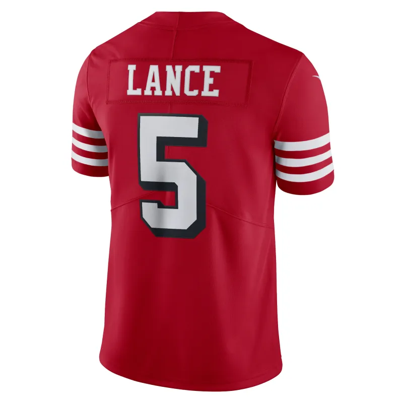 Men's San Francisco 49ers Trey Lance Scarlet Alternate Vapor Limited Jersey