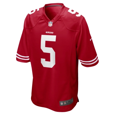 Men's San Francisco 49ers Trey Lance Scarlet Game Jersey 02