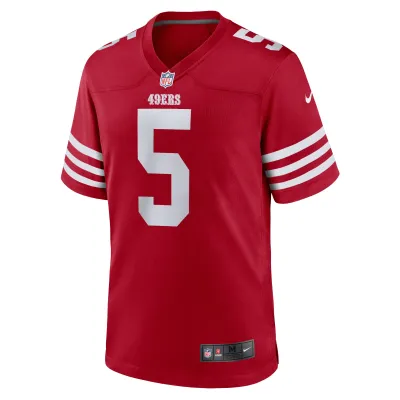 Men's San Francisco 49ers Trey Lance Scarlet Game Player Jersey 02