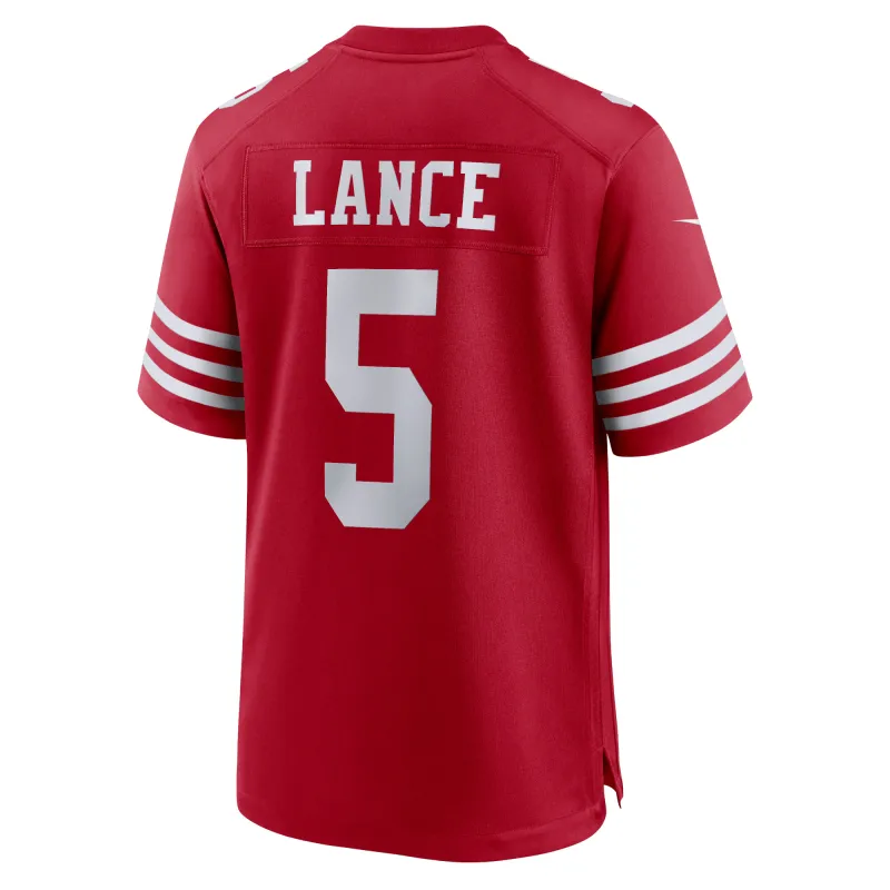 Men's San Francisco 49ers Trey Lance Scarlet Game Player Jersey