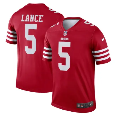 Men's San Francisco 49ers Trey Lance  Scarlet Legend Jersey 01